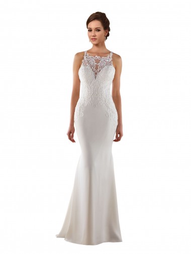 Lace & Stretch Crepe Sweetheart Mermaid Ivory Modern Wedding Dress Manchester