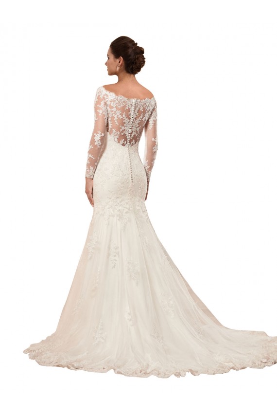 Lace Bateau Neck Mermaid Ivory Sexy Wedding Dress Manchester