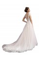 Tulle & Lace Illusion Neck A-Line Ivory & Champagne Beach Wedding Dress Manchester