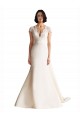 Satin V-Neck Keyhole Back A-Line Ivory Wedding Dress Manchester