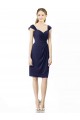 Soft Chiffon Sweetheart Knee Length Sheath Dark Navy Bridesmaid Dress Manchester