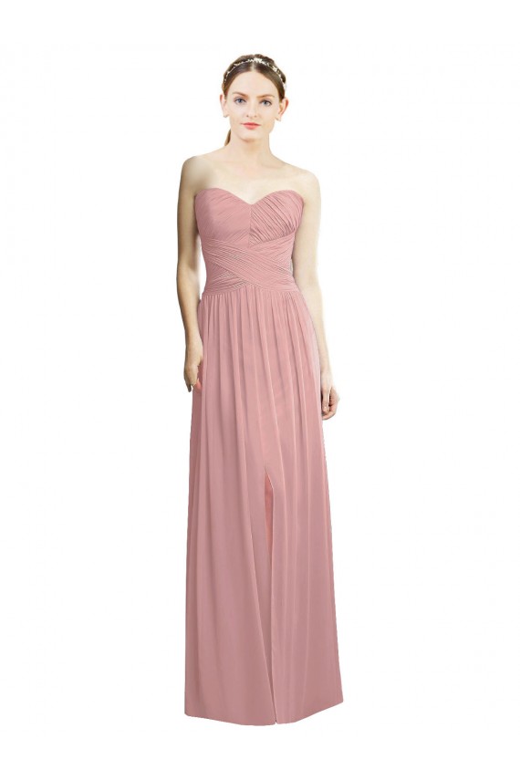 Chiffon Strapless A-Line Dusty Pink Bridesmaid Dress / Evening Dress Manchester