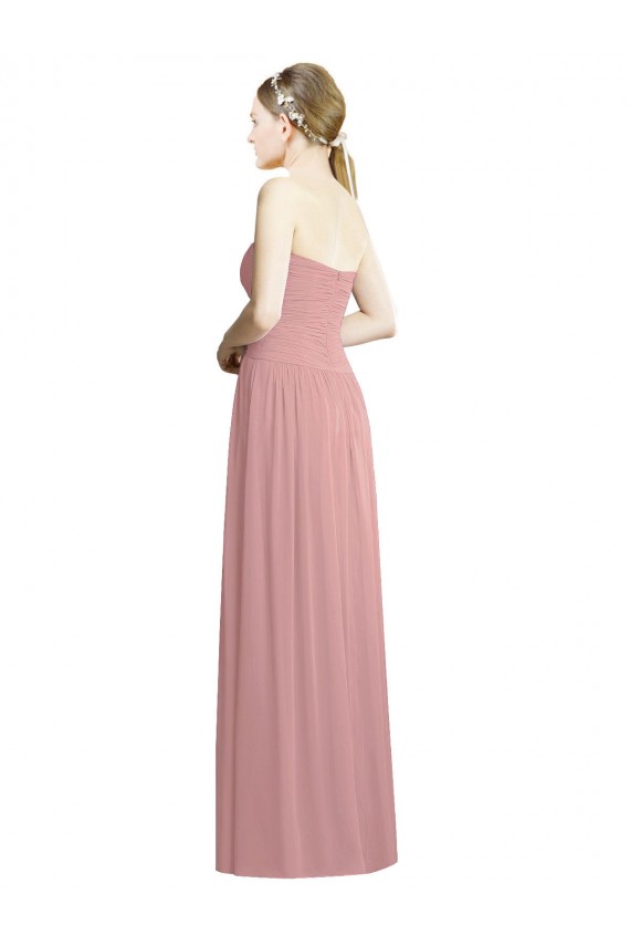 Chiffon Strapless A-Line Dusty Pink Bridesmaid Dress / Evening Dress Manchester