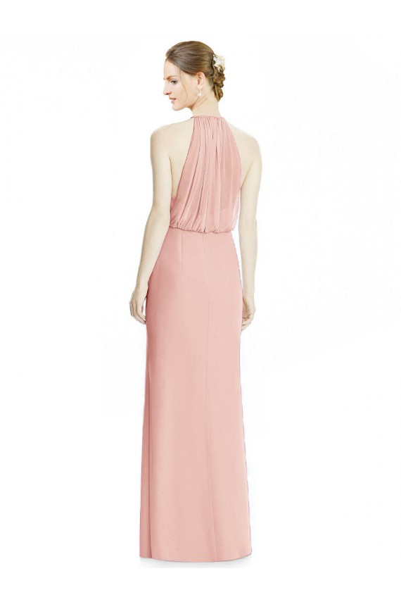 Soft Chiffon Halter Neck Mermaid Bliss Pink Bridesmaid Dress Manchester