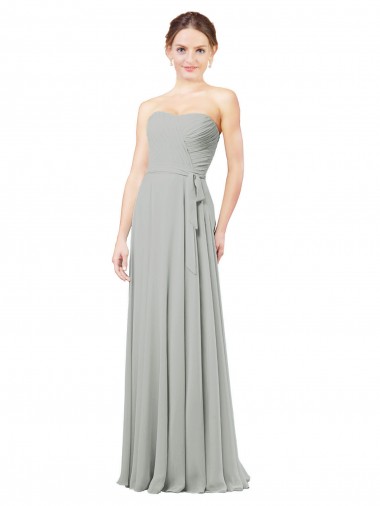 Soft Chiffon Sweetheart A-Line Silver Bridesmaid Dresses Manchester