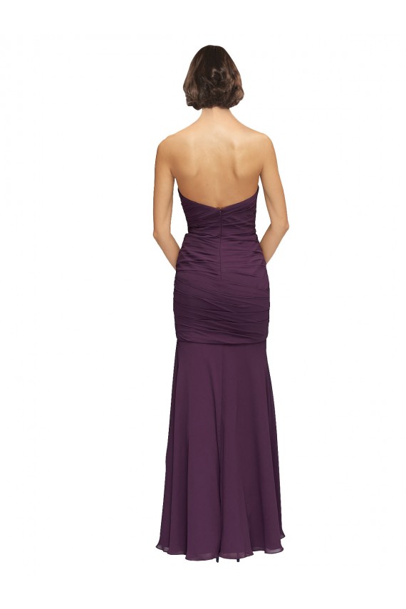 Soft Chiffon Sweetheart Mermaid Grape Bridesmaid Dress Manchester