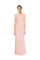 Chiffon Halter Neck A-Line Pink Bridesmaid Dress Manchester