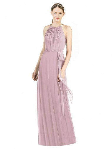 Soft Chiffon Halter Neck A-Line Primrose Bridesmaid Dress Manchester