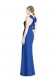 Soft Chiffon High Neck Open Back Trumpet Royal Blue Bridesmaid Dress Manchester