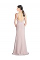 Soft Chiffon High Neck Open Back Sheath Bridesmaid Dress Manchester