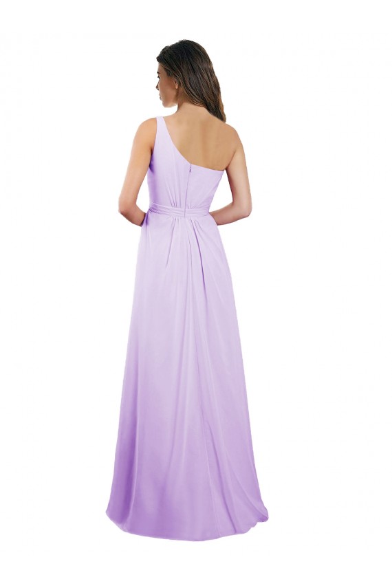 Chiffon One Shoulder A-Line Lilac Bridesmaid Dress / Evening Dress Manchester