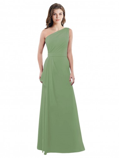 Soft Chiffon One Shoulder A-Line Seagrass Bridesmaid Dress Manchester