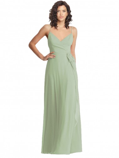 Soft Chiffon V-Neck Trumpet Smoke Green Formal Evening Gown / Bridesmaid Dress Manchester