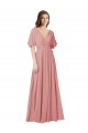 Soft Chiffon V-Neck V-Back A-Line Bliss Pink Bridesmaid Dress Manchester