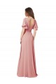 Soft Chiffon V-Neck V-Back A-Line Bliss Pink Bridesmaid Dress Manchester