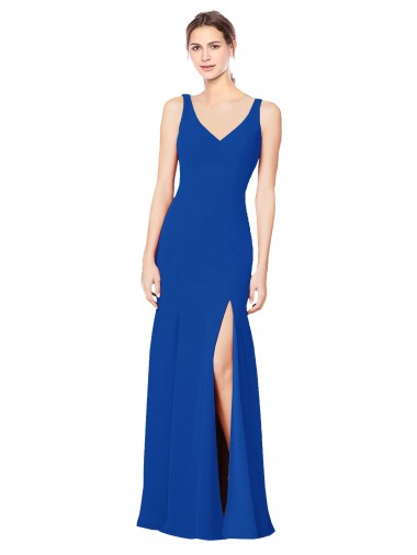 Chiffon Sweetheart Low Back Sheath Royal Blue Bridesmaid Dress / Evening Dress Manchester