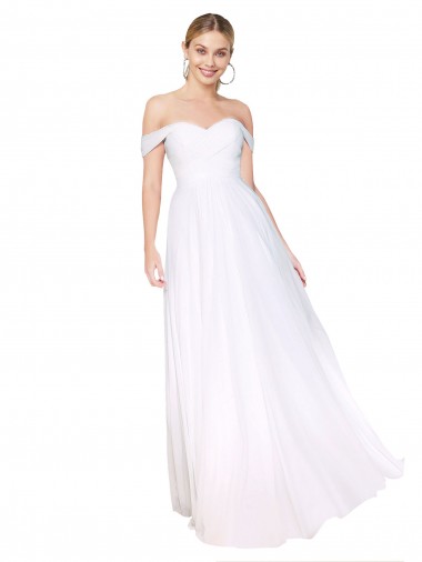 Soft Chiffon High Neck A-Line White Formal Evening Gown / Prom Dress / Bridesmaid Dress Manchester