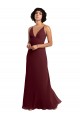 Soft Chiffon V-Neck V-Back A-Line Burgundy Gold Bridesmaid Dress / Formal Dress Manchester