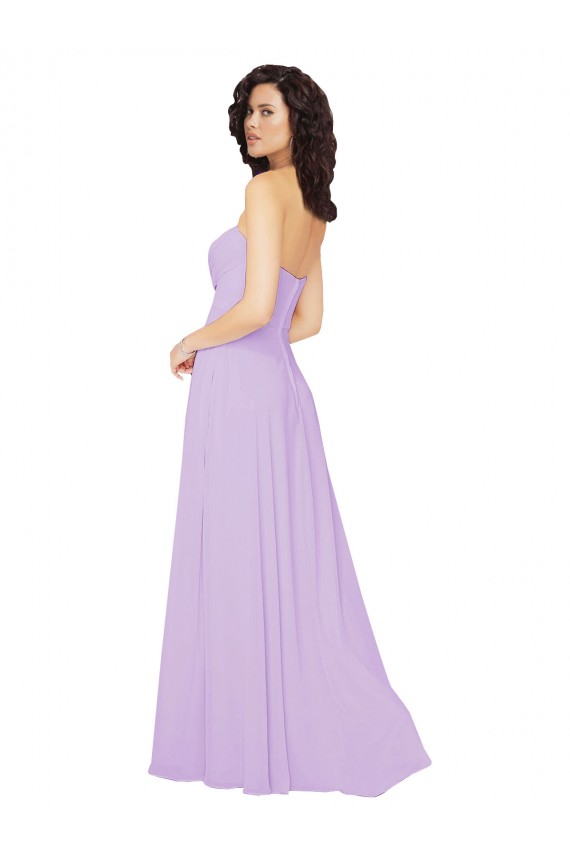 Chiffon Strapless Low Back A-Line Lilac Bridesmaid Dress / Evening Dress Manchester