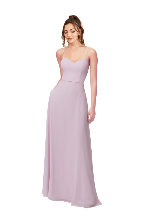 Soft Chiffon Sweetheart A-Line Pink Glow Bridesmaid Dress Manchester