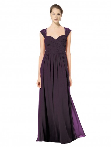 Soft Chiffon & Lace Sweetheart Keyhole Back A-Line Grape Formal Dress / Bridesmaid Dress Manchester