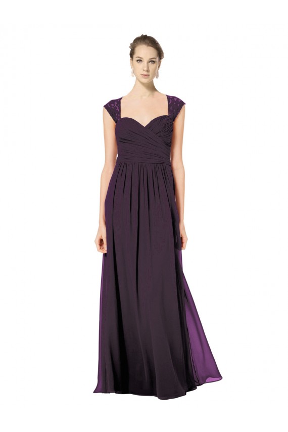 Soft Chiffon & Lace Sweetheart Keyhole Back A-Line Grape Formal Dress / Bridesmaid Dress Manchester