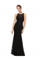 Lace Jewel Neck Open Back Sheath Black Bridesmaid Dress Manchester