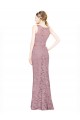 Lace Illusion Neck Mermaid Prom Dress / Bridesmaid Dress Manchester