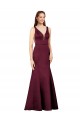 Satin V-Neck V-Back Sheath Burgundy Formal Evening Gown / Prom Dress / Bridesmaid Dress Manchester