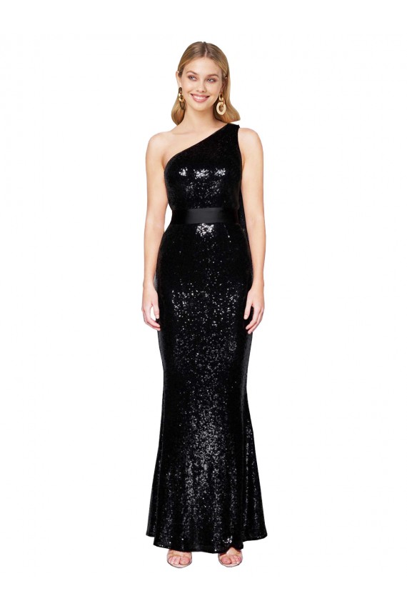 Sequin One Shoulder Mermaid Black Formal Evening Gown / Prom Dress / Bridesmaid Dress Manchester