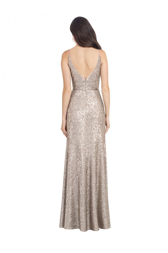 Sequin & Sparkling Sequin High Neck V-Back Sheath Silver Formal Evening Gown / Prom Dress / Bridesmaid Dress Manchester