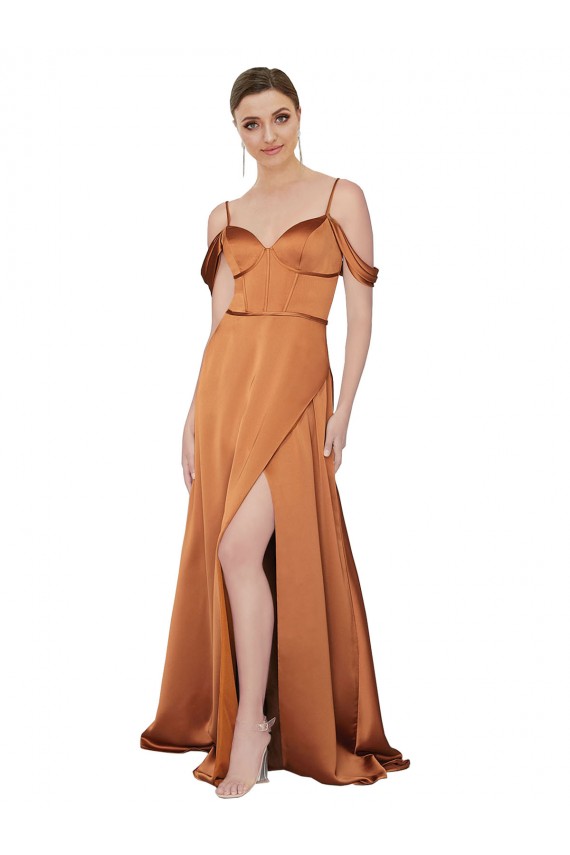 Silk like Satin Sweetheart Low Back A-Line Orange Formal Evening Gown / Prom Dress / Bridesmaid Dress Manchester