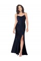 Silk like Satin Cowl Neck A-Line Dark Navy Black Tie Evening Gown / Prom Dress / Bridesmaid Dress Manchester