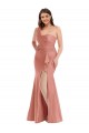 Silk like Satin One Shoulder Mermaid Georgia Peach Black Tie Plus Size Evening Gown / Prom Dress / Bridesmaid Dress Manchester