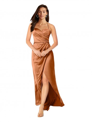 Silk like Satin Sweetheart Low Back A-Line Orange High Low Evening Gown / Prom Dress / Bridesmaid Dress Manchester