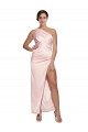 Silk like Satin One Shoulder Low Back A-Line Pink Semi Formal Evening Dress / Prom Dress / Bridesmaid Dress Manchester