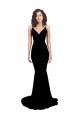 Spandex V-Neck Open Back Mermaid Black Formal Evening Gown / Prom Dress / Bridesmaid Dress Manchester