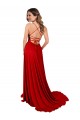 Spandex & Lace Square Neck Open Back A-Line Red Semi Formal Evening Dress / Prom Dress / Bridesmaid Dress Manchester