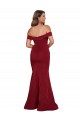 Spandex Off the Shoulder Mermaid Burgundy Formal Plus Size Evening Gown / Prom Dress / Bridesmaid Dress Manchester