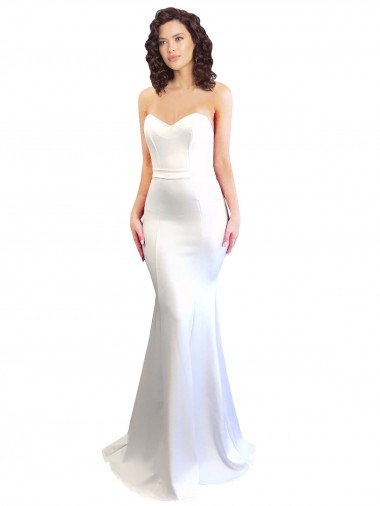 Stretch Crepe High Neck Low Back Mermaid White Formal Evening Gown / Prom Dress / Bridesmaid Dress Manchester