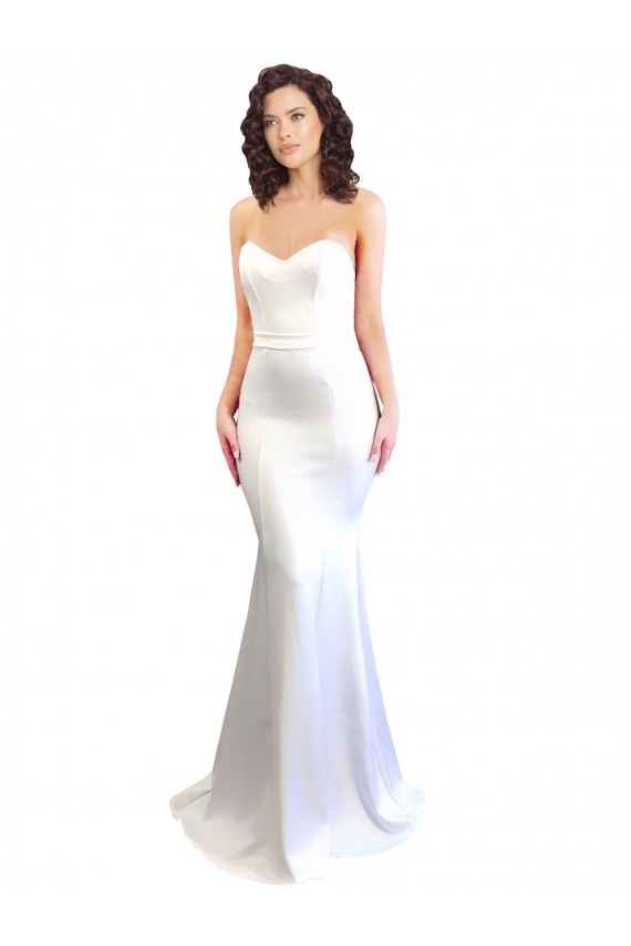 Stretch Crepe High Neck Low Back Mermaid White Formal Evening Gown / Prom Dress / Bridesmaid Dress Manchester