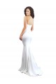 Stretch Crepe High Neck Low Back Mermaid White Formal Evening Gown / Prom Dress / Bridesmaid Dress Manchester