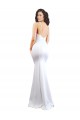 Stretch Crepe High Neck Low Back Mermaid White Black Tie Evening Gown / Prom Dress / Bridesmaid Dress Manchester