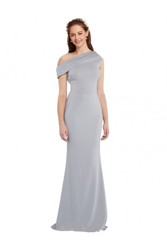 Stretch Crepe One Shoulder Mermaid Grey Formal Dress / Bridesmaid Dress Manchester