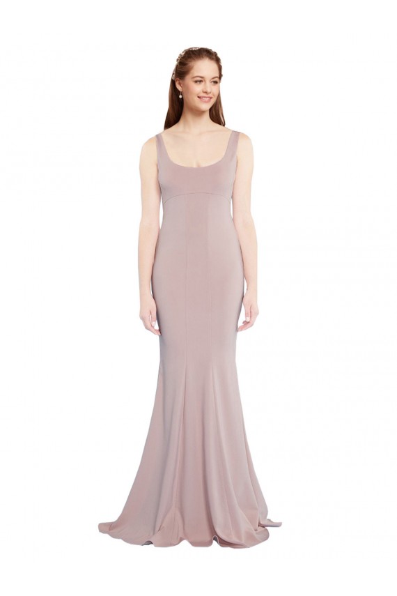 Stretch Crepe Scoop Neck Mermaid Dusty Pink Formal Evening Gown / Prom Dress / Bridesmaid Dress Manchester