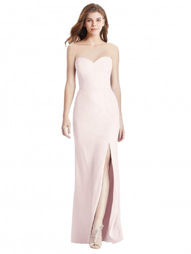 Stretch Crepe Strapless Low Back Trumpet Pink Semi Formal Evening Dress / Prom Dress / Bridesmaid Dress Manchester