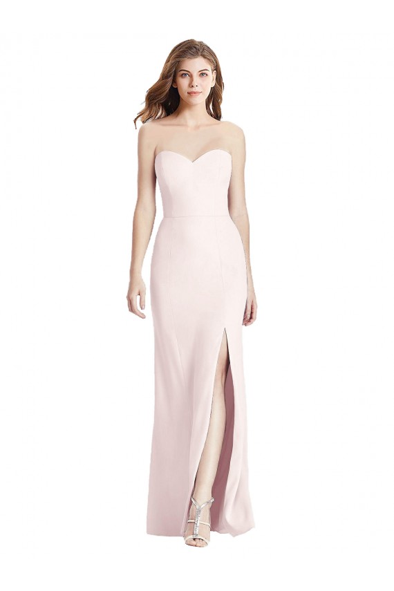 Stretch Crepe Strapless Low Back Trumpet Pink Semi Formal Evening Dress / Prom Dress / Bridesmaid Dress Manchester