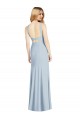 Stretch Crepe High Neck Open Back Trumpet Light Sky Blue Formal Evening Gown / Bridesmaid Dress Manchester