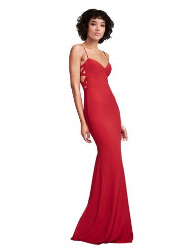 Stretch Crepe Spaghetti Straps Mermaid Red Bridesmaid Dress / Evening Dress Manchester