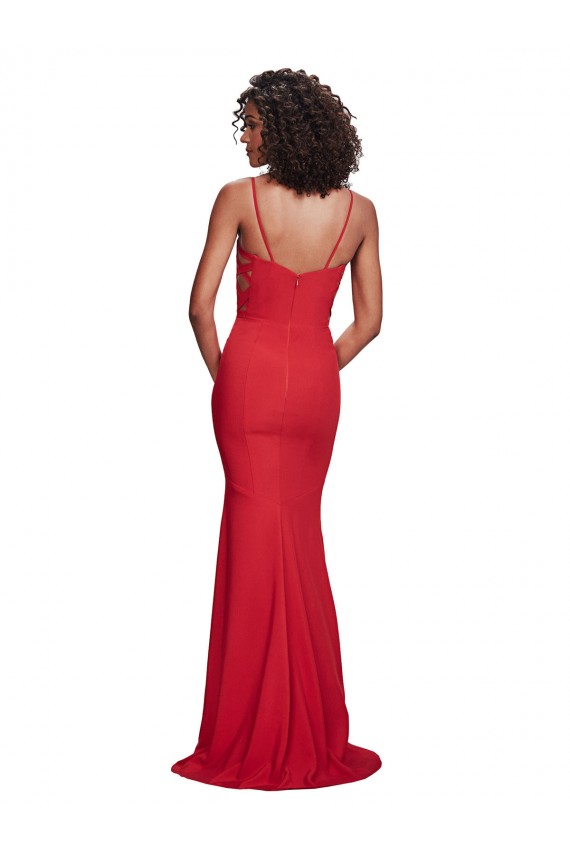 Stretch Crepe Spaghetti Straps Mermaid Red Bridesmaid Dress / Evening Dress Manchester